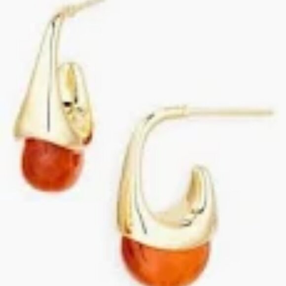 New House of Harlow 1960 Reconstituted Agate Earrings - Picture 2 of 9